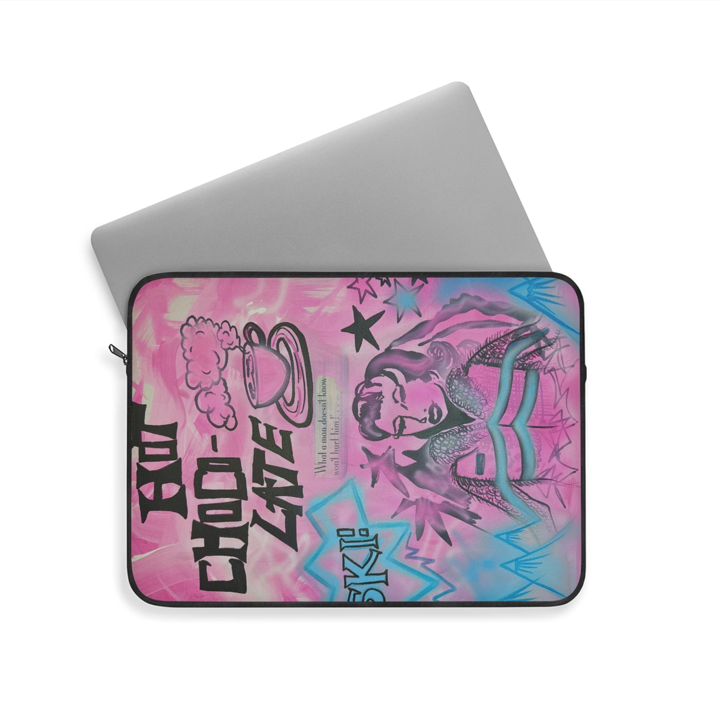 "avant le ski" airbrush laptop sleeve