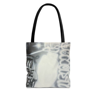 "into the night" airbrush tote bag