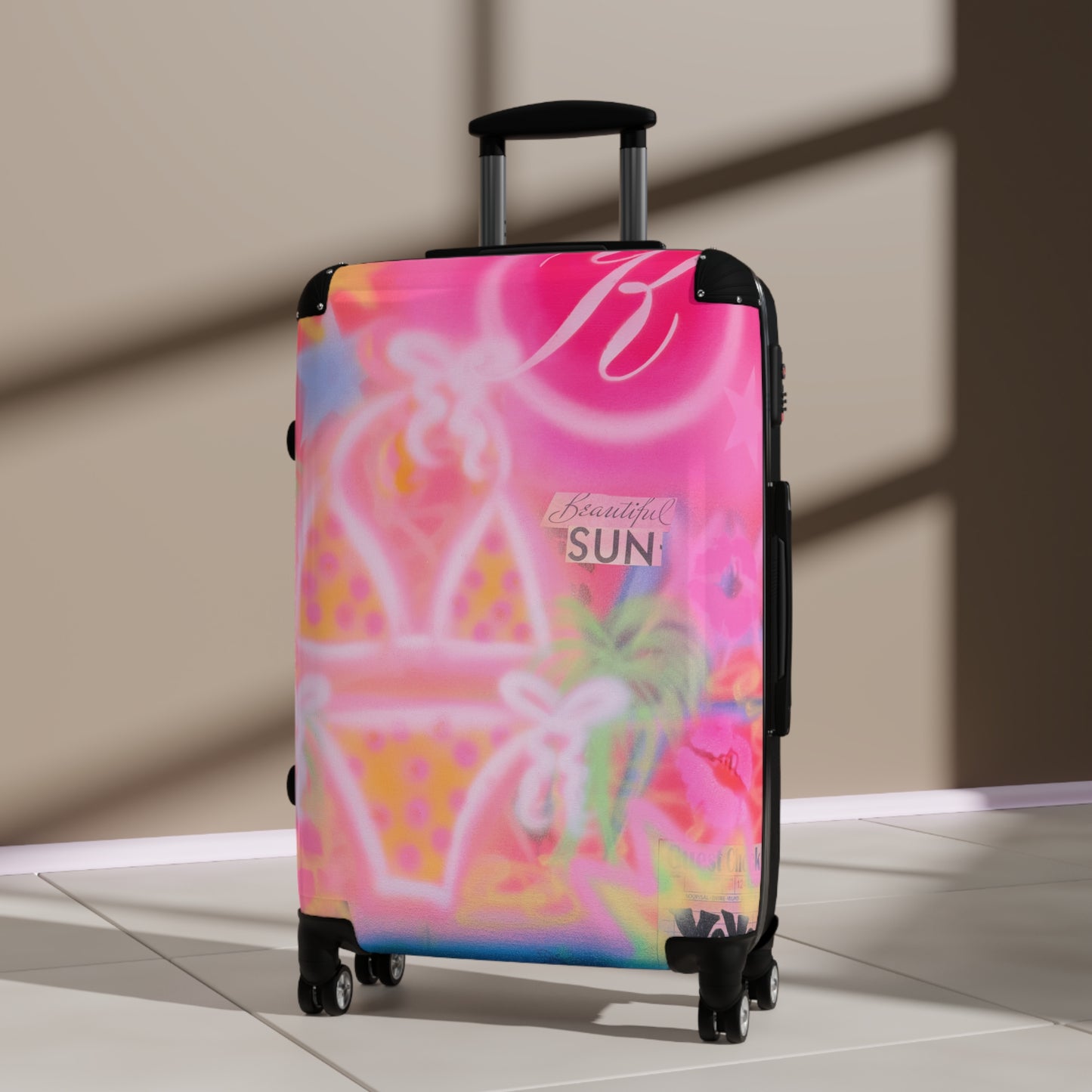 "santa monica strawberry" airbrush suitcase