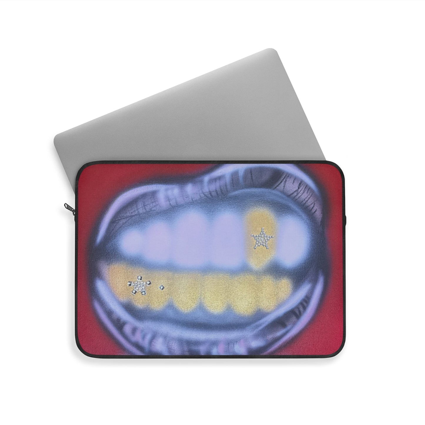 "bite me bling" airbrush laptop sleeve