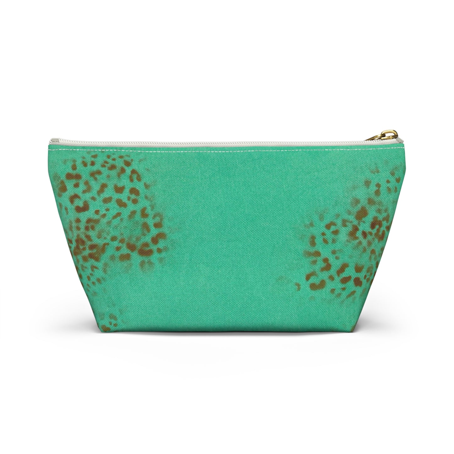 "teal cheetah" airbrush makeup pouch