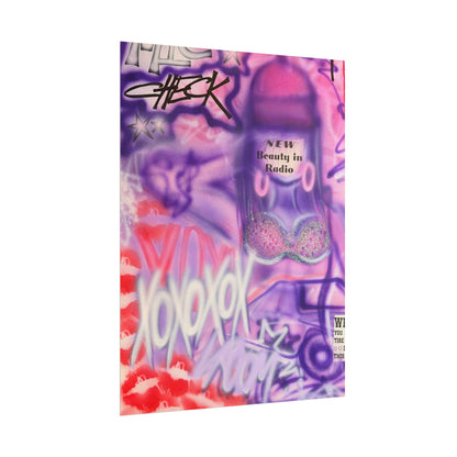 "mic check" airbrush rolled print