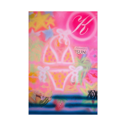 "santa monica strawberry" airbrush rolled print