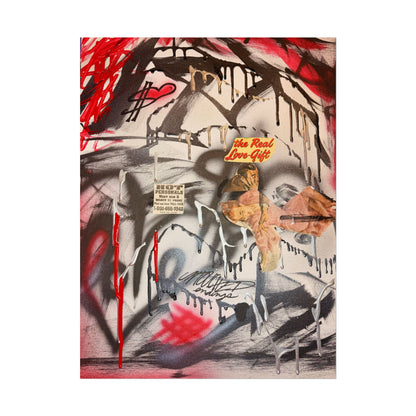 "real love" airbrush rolled print