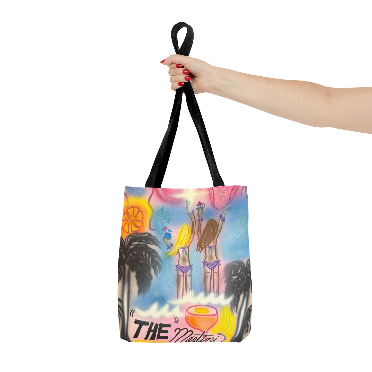 "kinis & tinis" airbrush tote bag