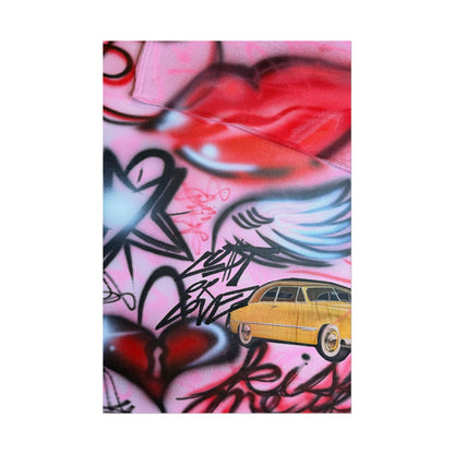 "lust or love" airbrush rolled print