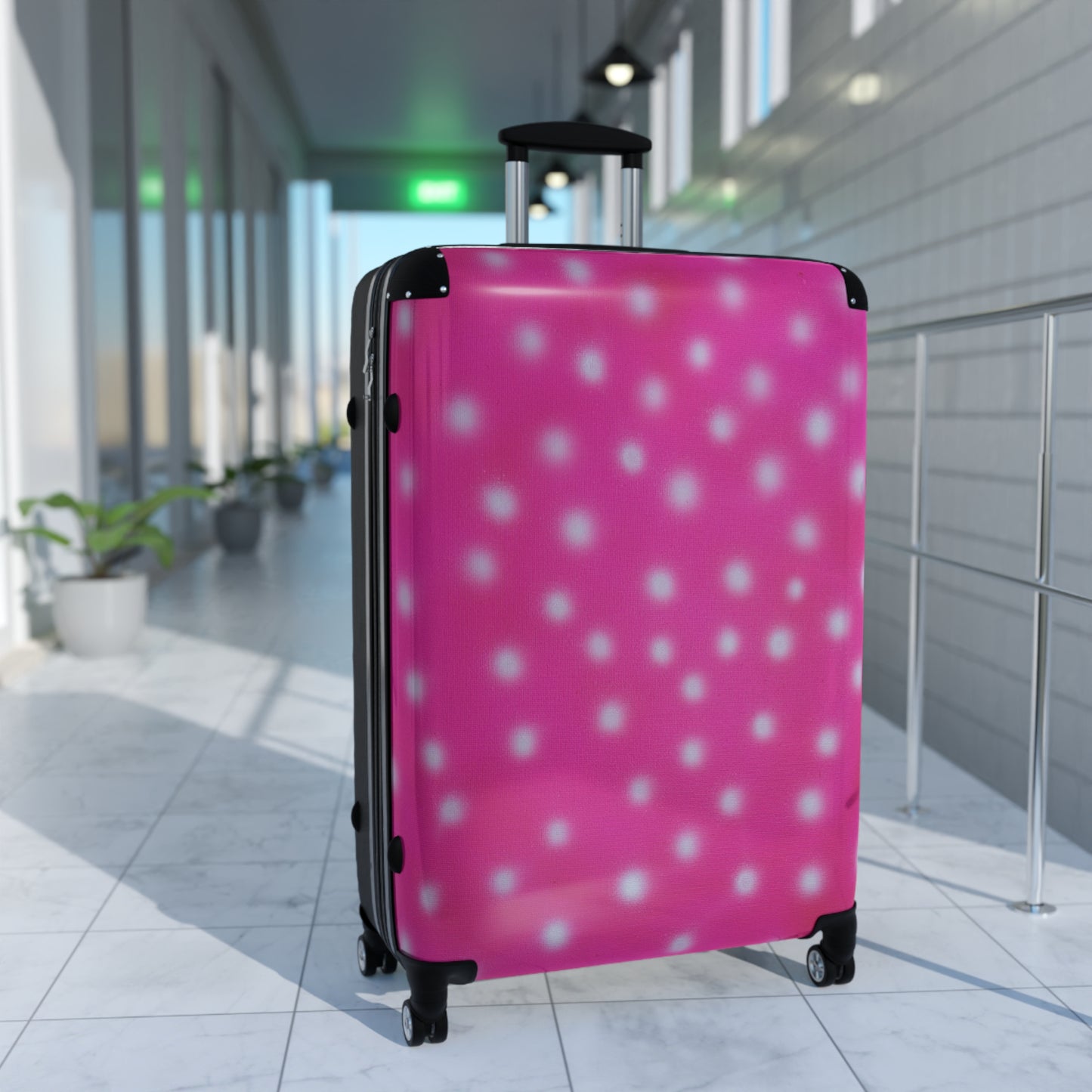 "bubblegum polka dot" airbrush suitcase