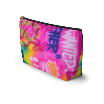 "wanted" airbrush makeup pouch