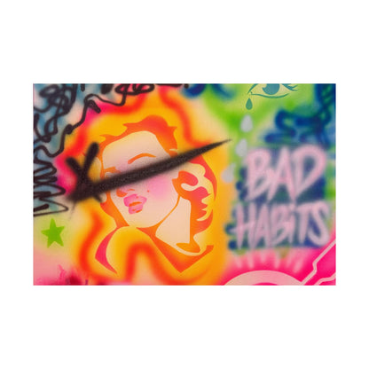 "bad habits" airbrush horizontal print
