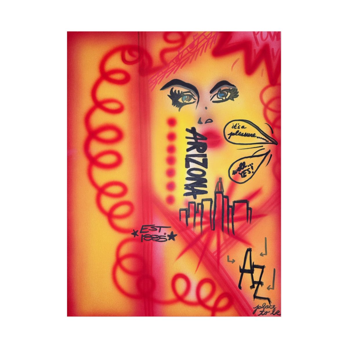 "tempe, arizona" airbrush rolled print
