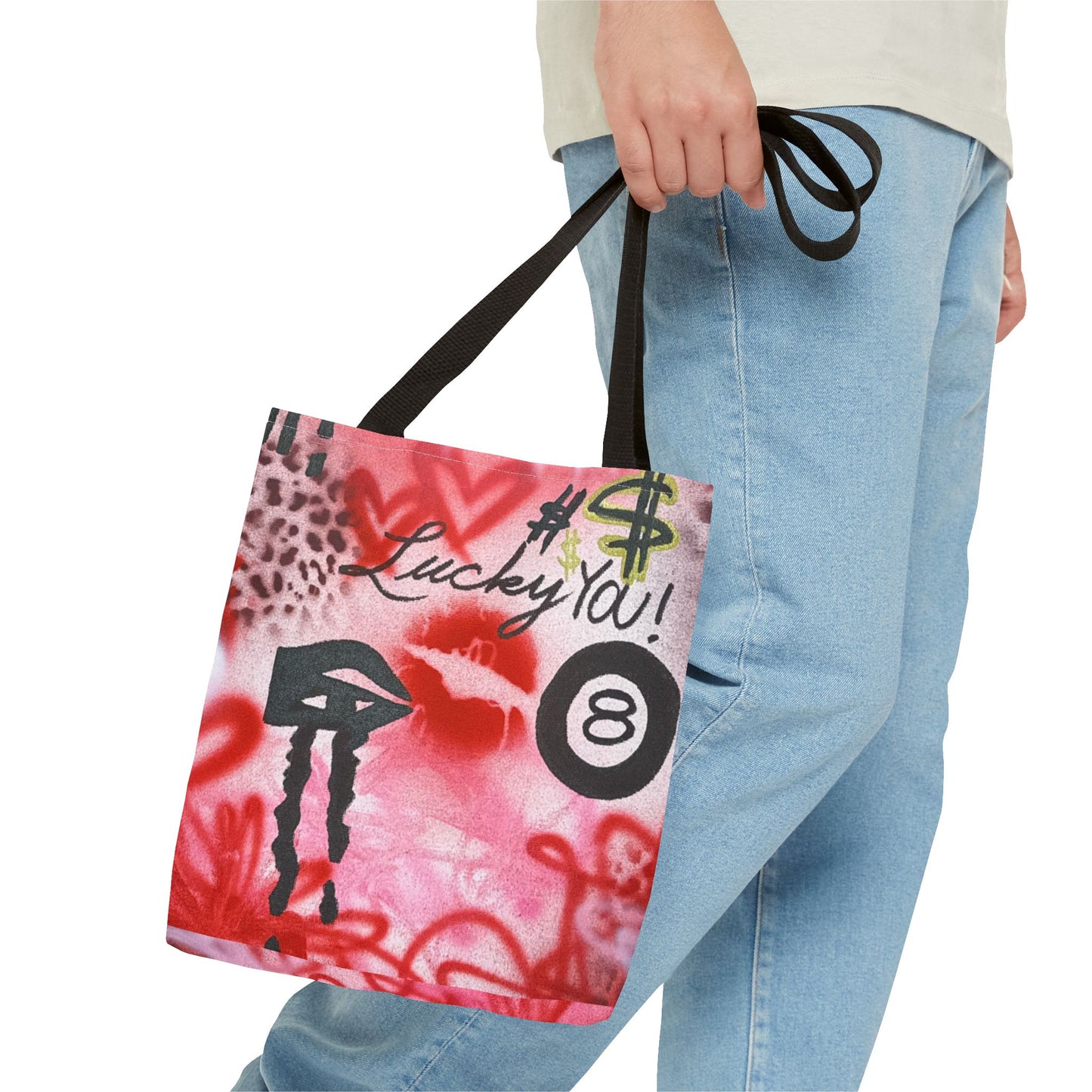 "intriguing encounter" airbrush tote bag