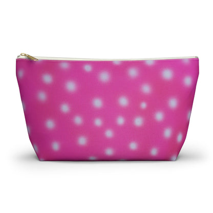 "bubblegum polka dot" airbrush makeup pouch