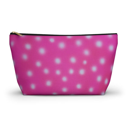 "bubblegum polka dot" airbrush makeup pouch