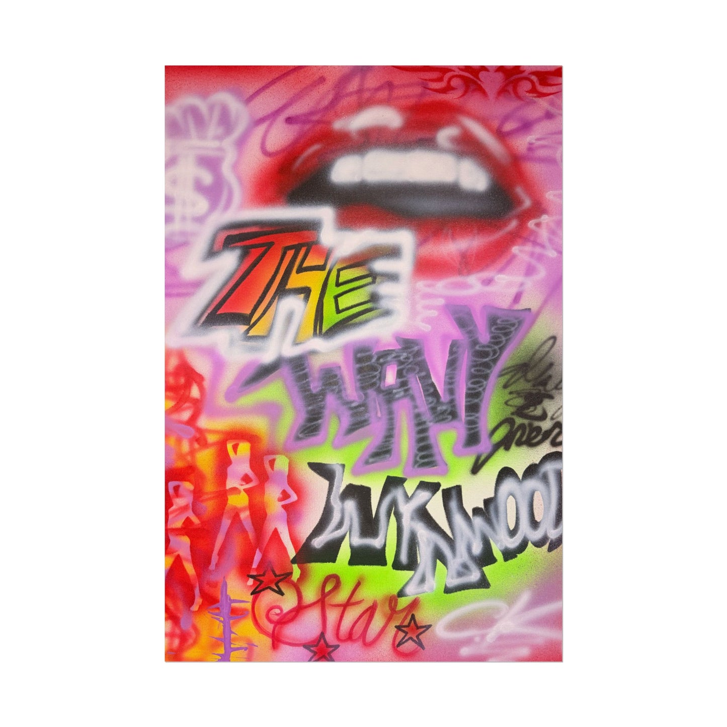 "wynwood gold" airbrush rolled print