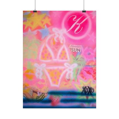 "santa monica strawberry" airbrush rolled print
