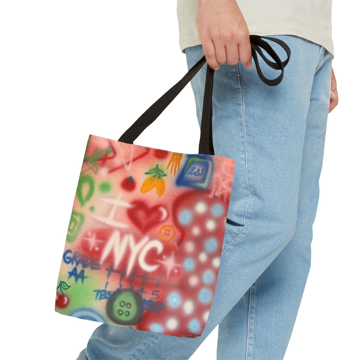 "i <3 NYC" airbrush tote bag