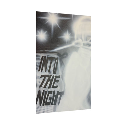 "into the night" airbrush rolled print