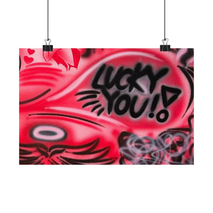 "lucky you! pt. 2" airbrush horizontal print