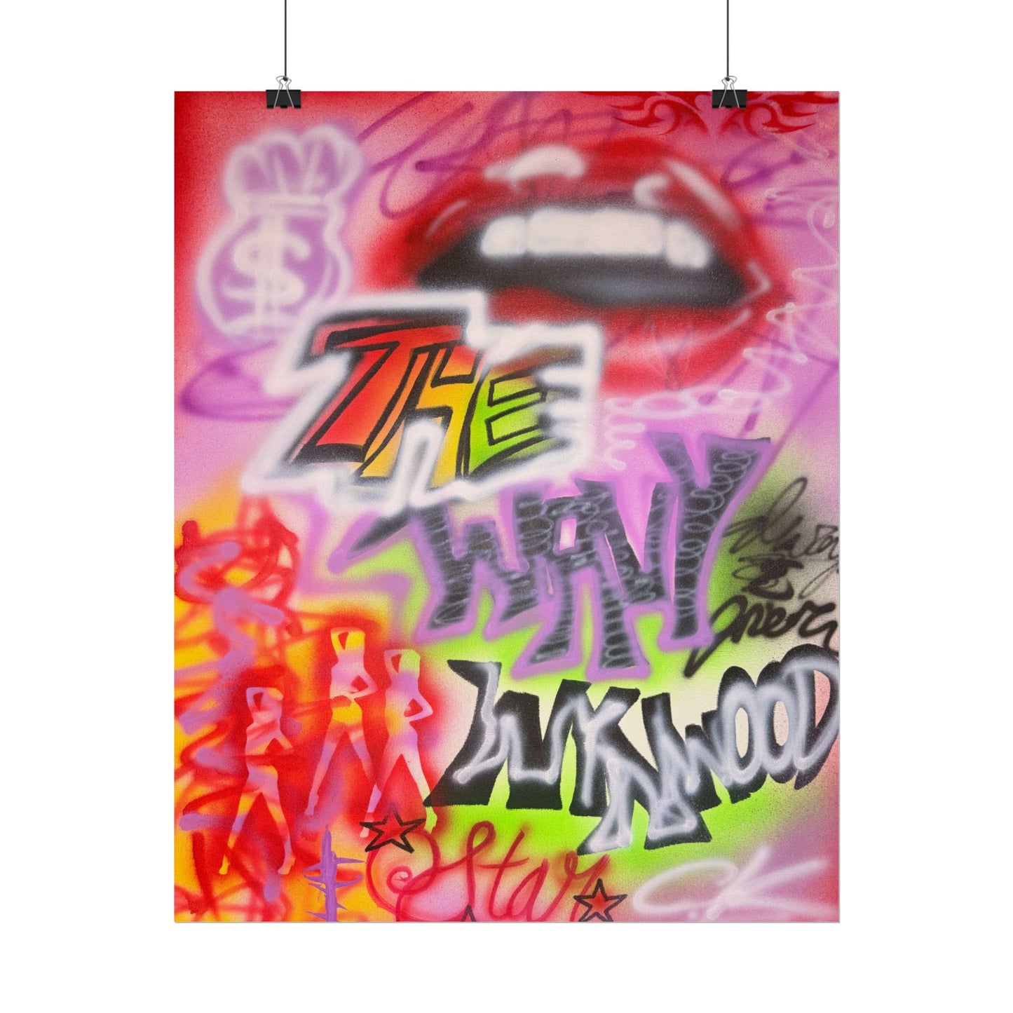 "wynwood gold" airbrush rolled print