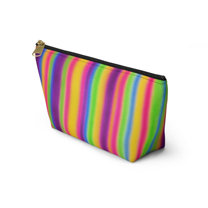 "colorful stripes" airbrush makeup pouch