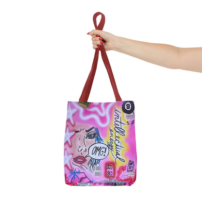 "intellectual energy" airbrush tote bag