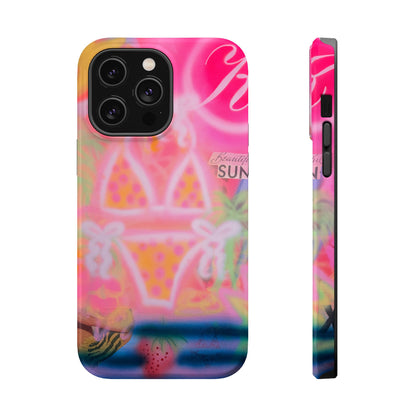MagSafe "santa monica strawberry" airbrush iPhone case