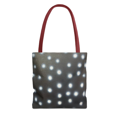 "coconut noir polka dot" airbrush tote bag