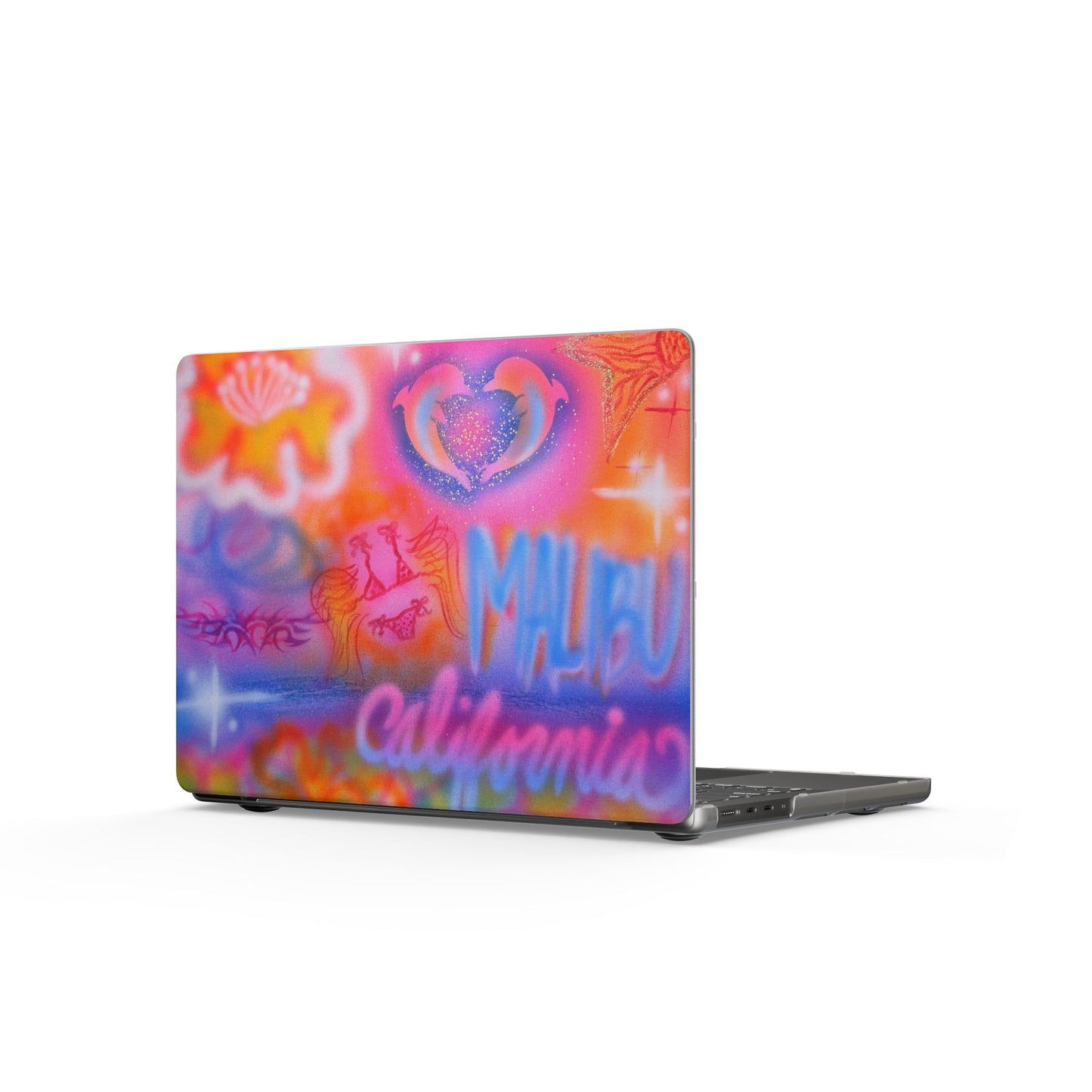 "mornings in malibu" airbrush matte macbook case