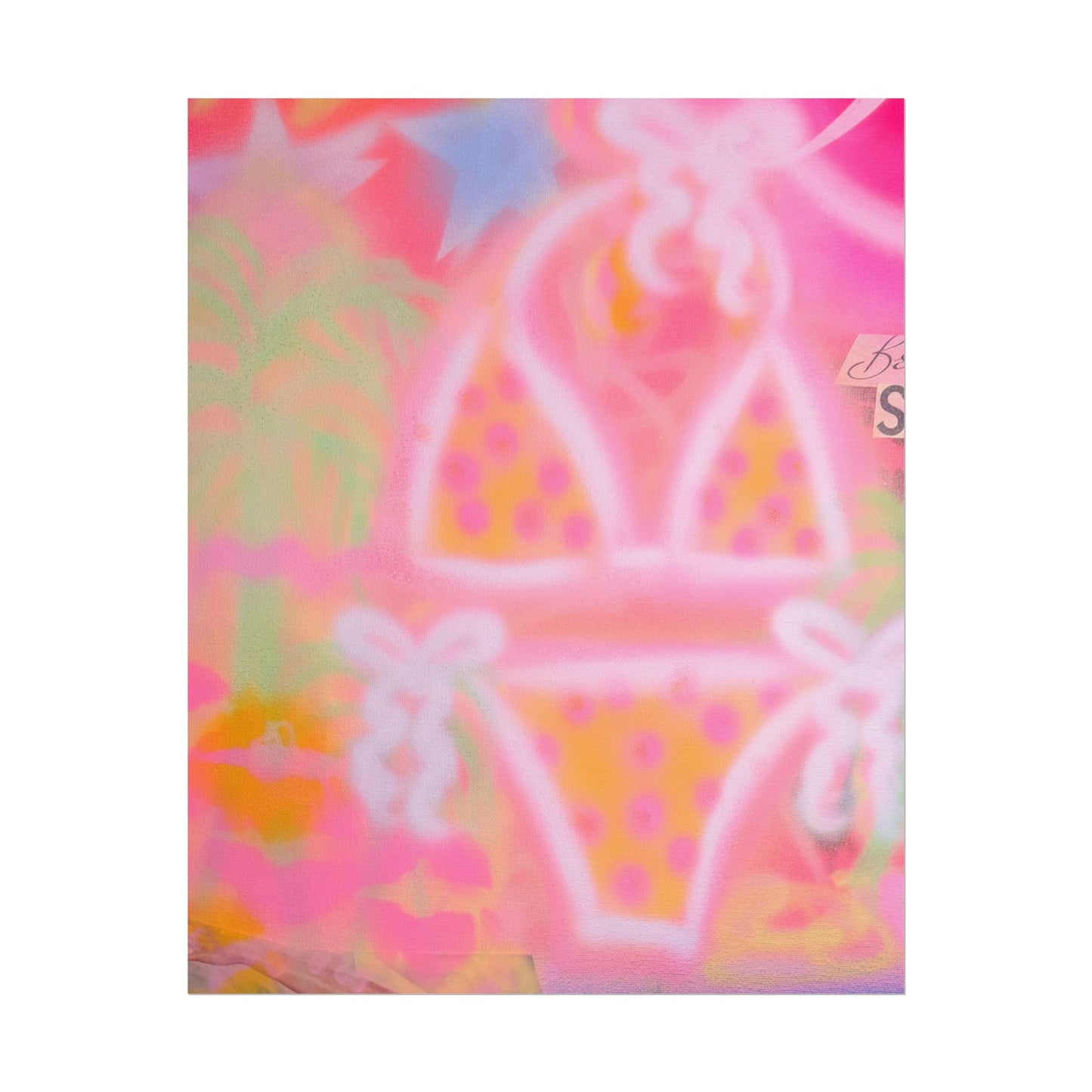 "yellow polka dot bikini" airbrush rolled print
