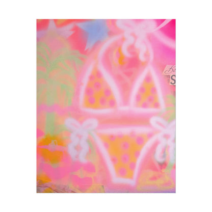 "yellow polka dot bikini" airbrush rolled print