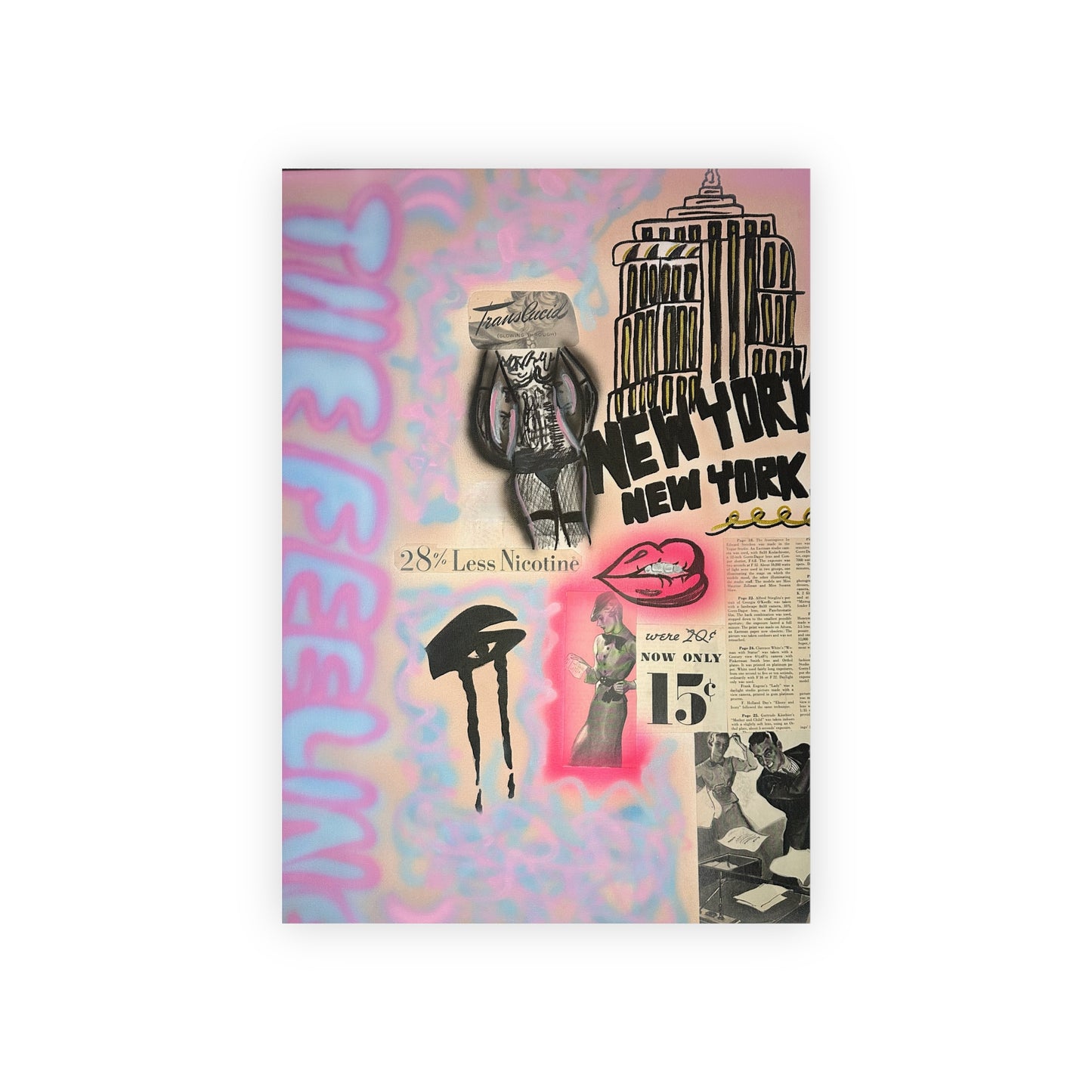 "new york, new york" airbrush wrapping paper