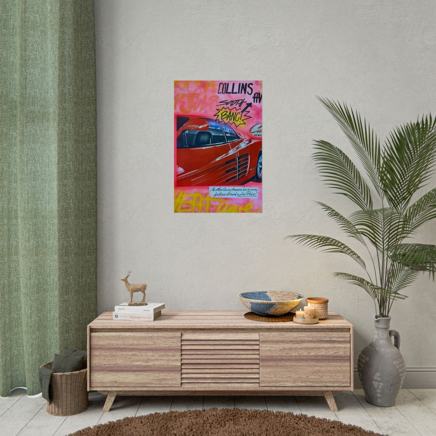"miami momentos" airbrush rolled print