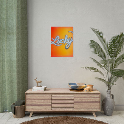 "lucky" airbrush rolled print