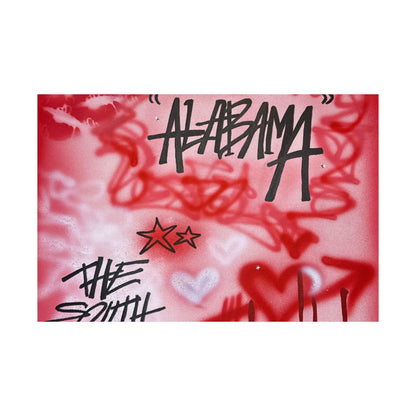 "alabama" airbrush horizontal print