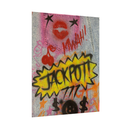 "JACKPOT!" airbrush rolled print