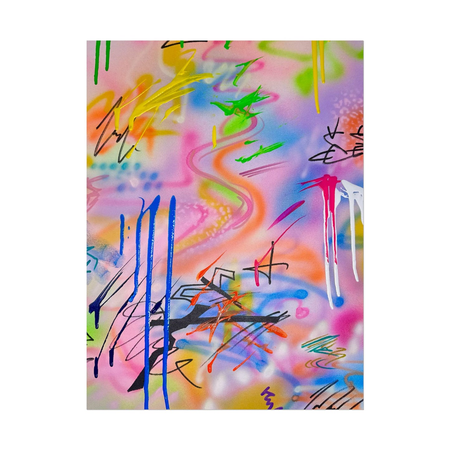 "neon haze" airbrush rolled print