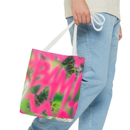 "BAM!" airbrush tote bag