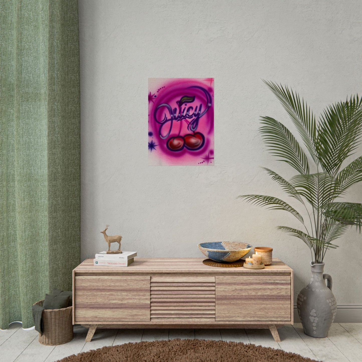 "juicy" airbrush rolled print