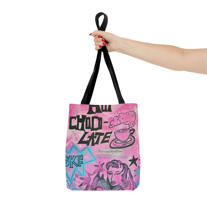 "avant le ski" airbrush tote bag
