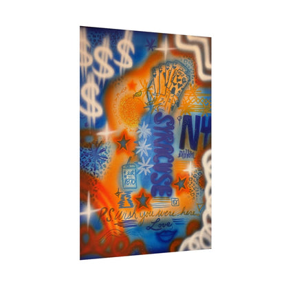 "syracuse, ny" airbrush rolled print