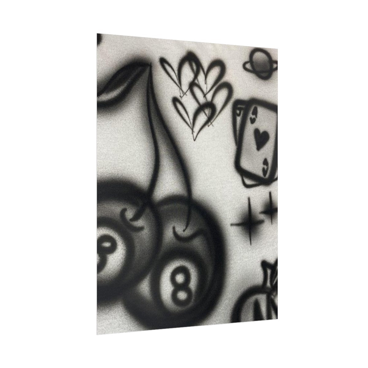 "hidden ace" airbrush rolled print