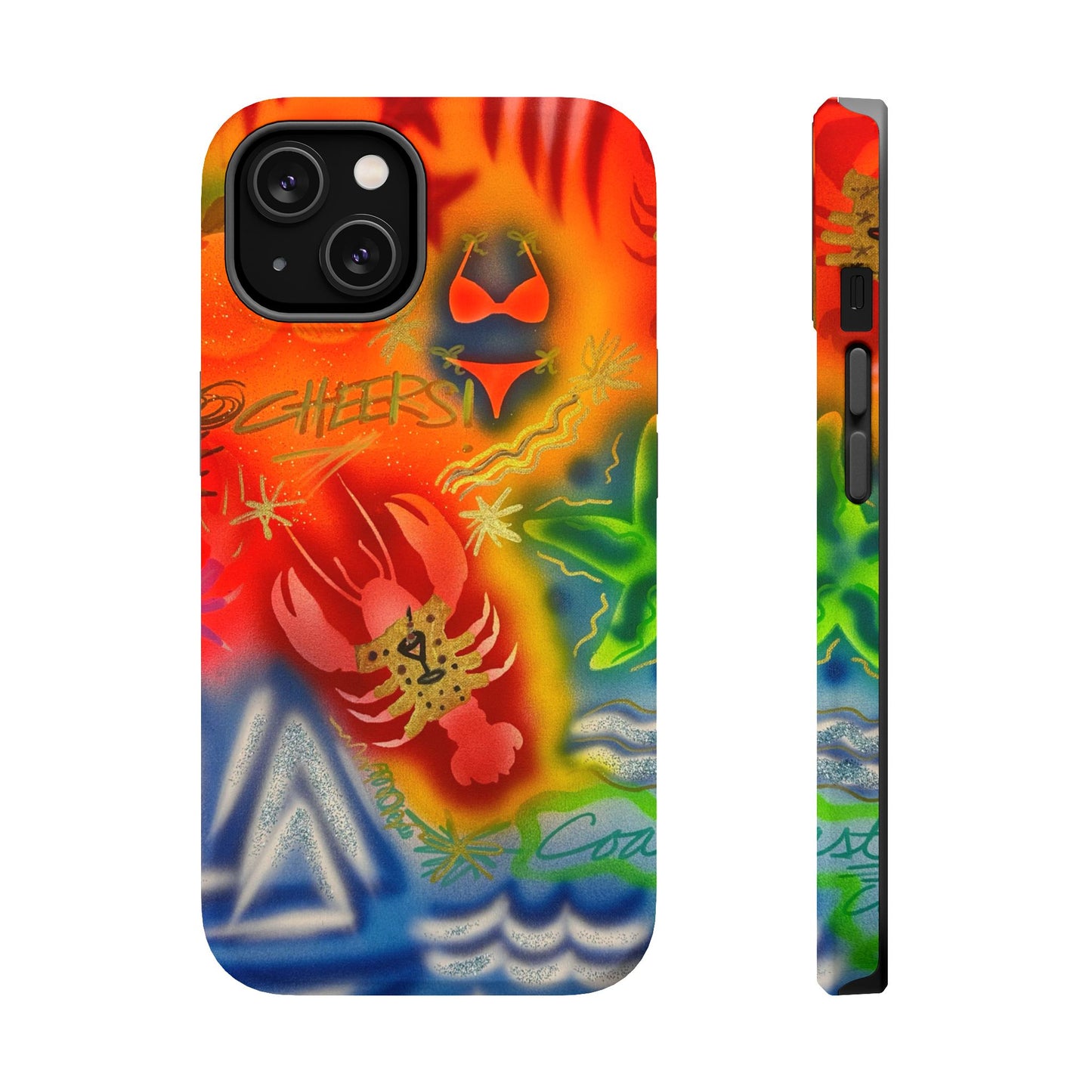 MagSafe "tipsy lobster" airbrush iPhone case