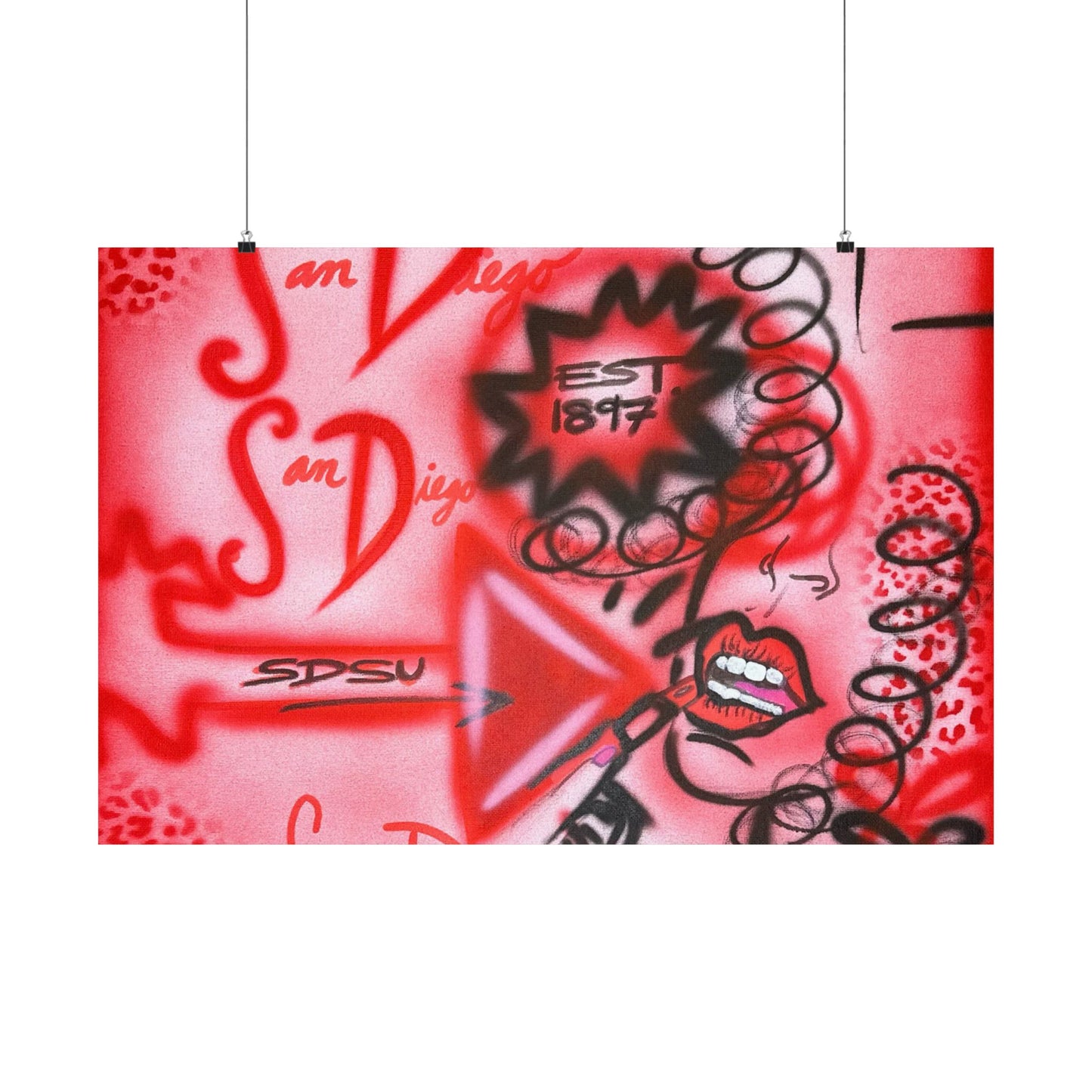 "san diego" airbrush horizontal print