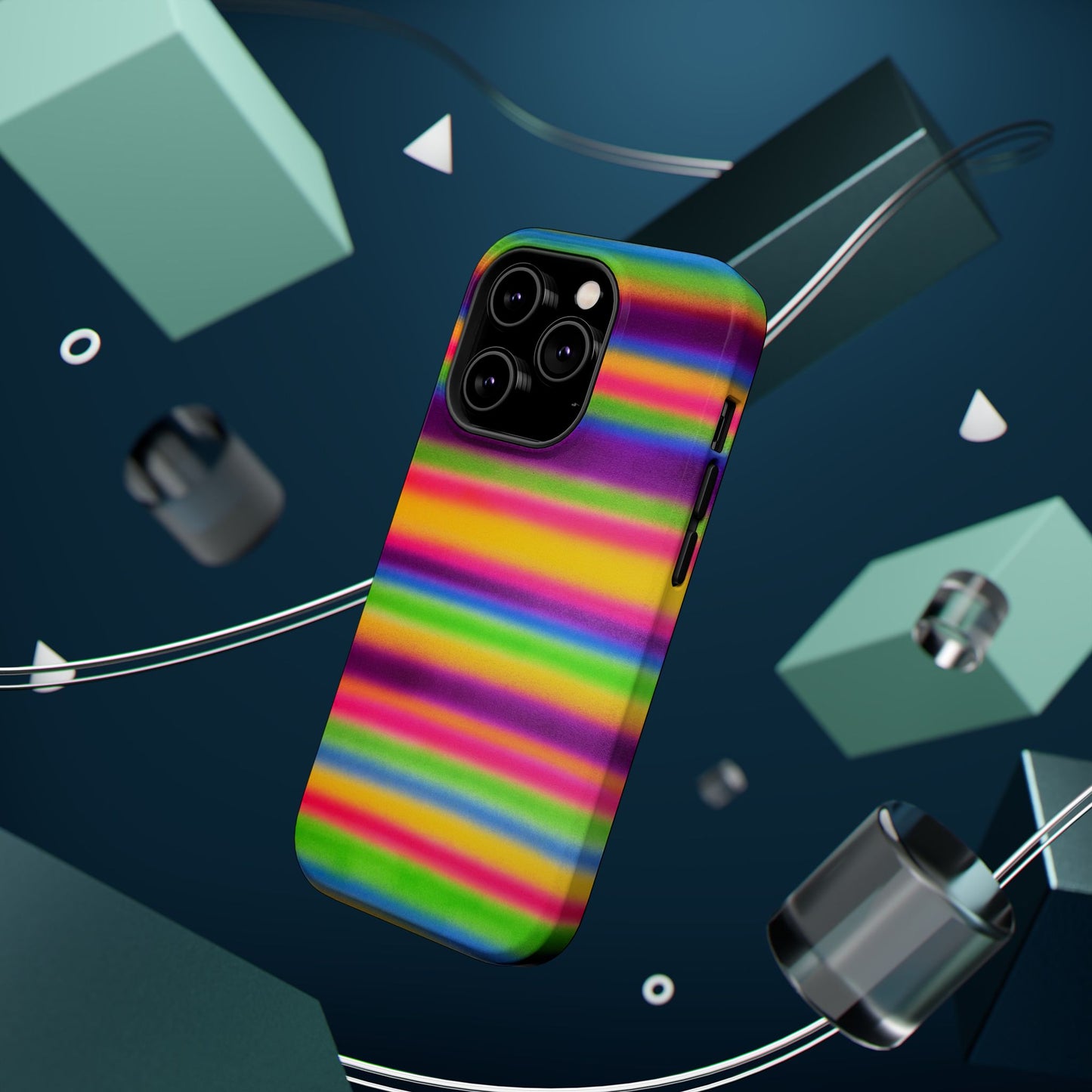 MagSafe "colorful stripes" airbrush iPhone case
