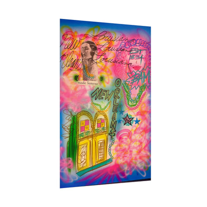 "new orleans, la" airbrush rolled print