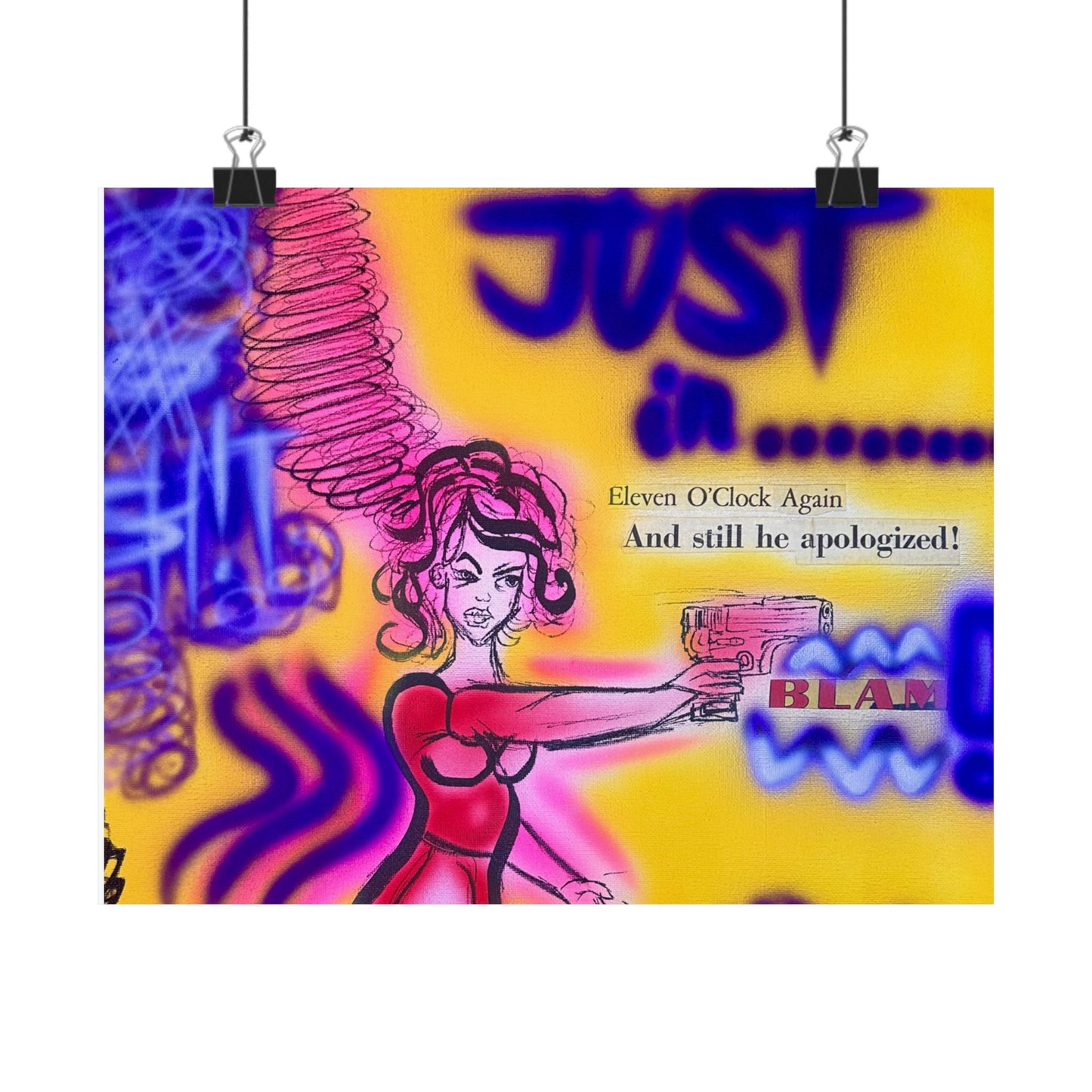 "spiraling thoughts" airbrush horizontal print