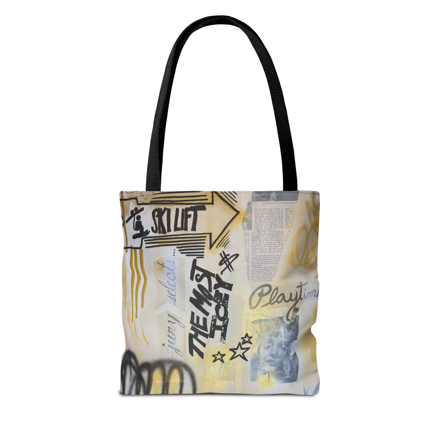 "golden glacier" airbrush tote bag
