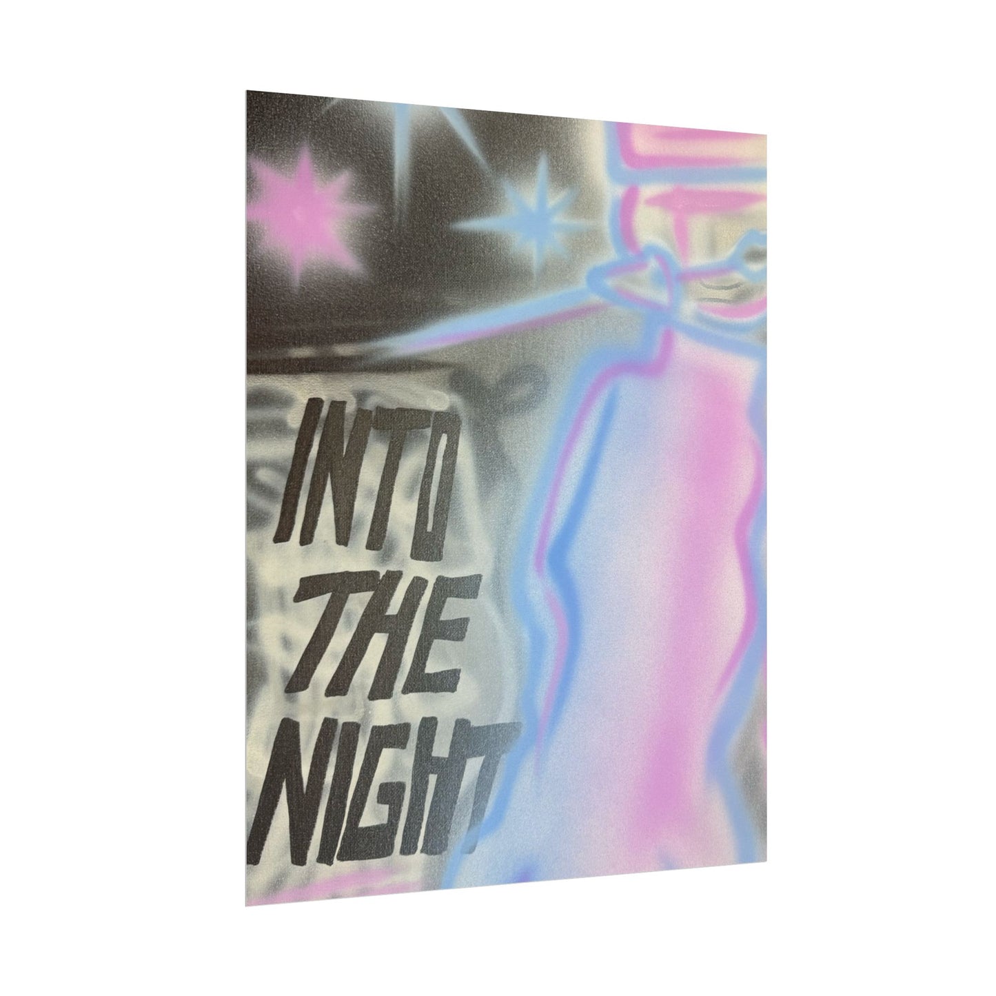 "into the night" pt. 2 airbrush rolled print