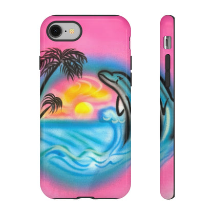 "dolphin love" airbrush iPhone case