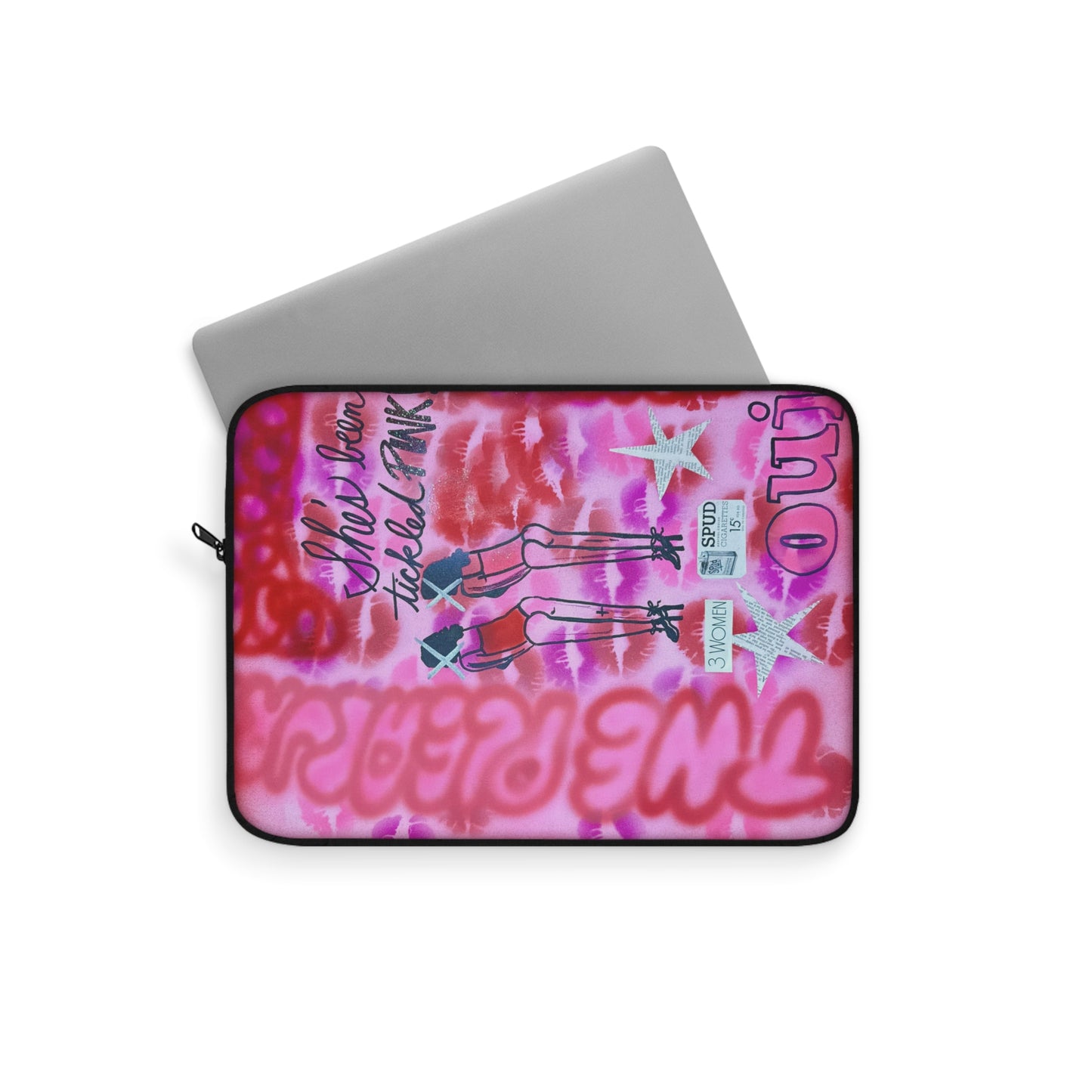 "tickled pink!" airbrush laptop sleeve